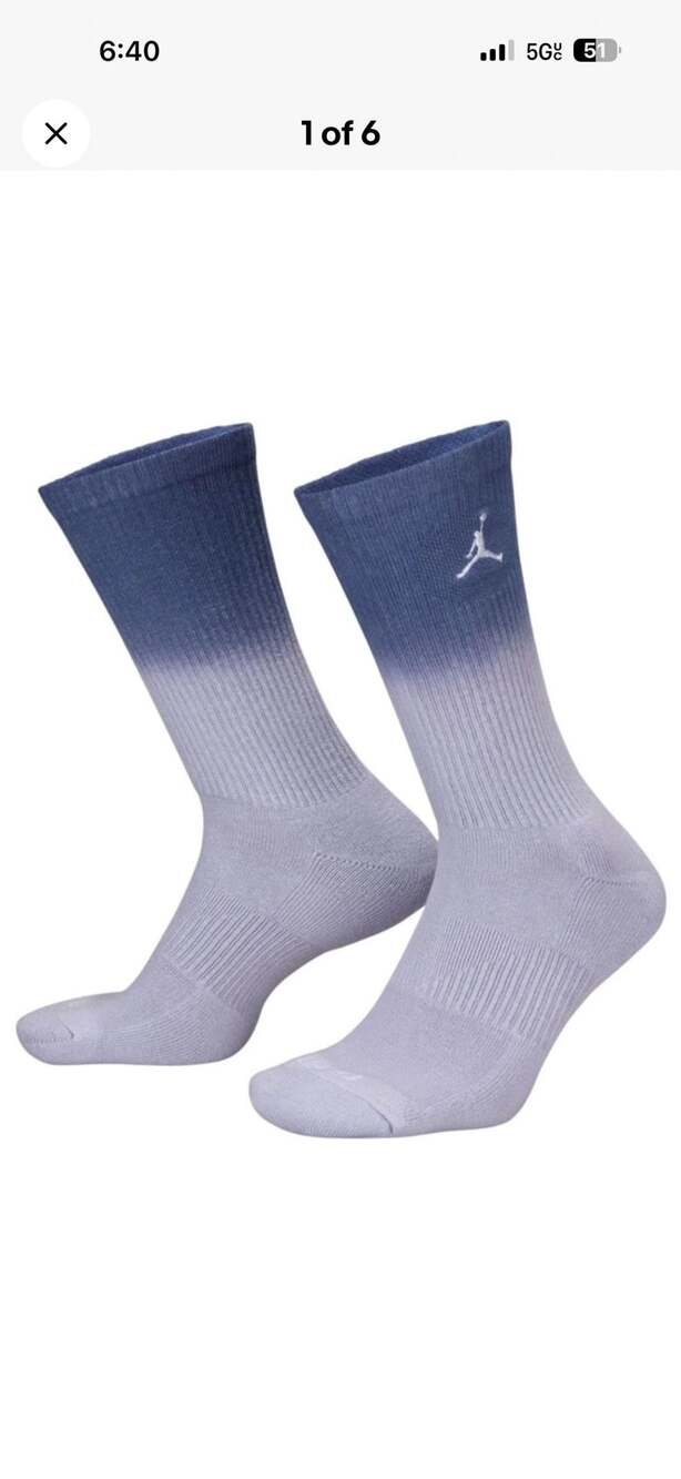 Nike Jordan Jumpman Gradient Socks HJ2446-410 Youth Sz 5 -7